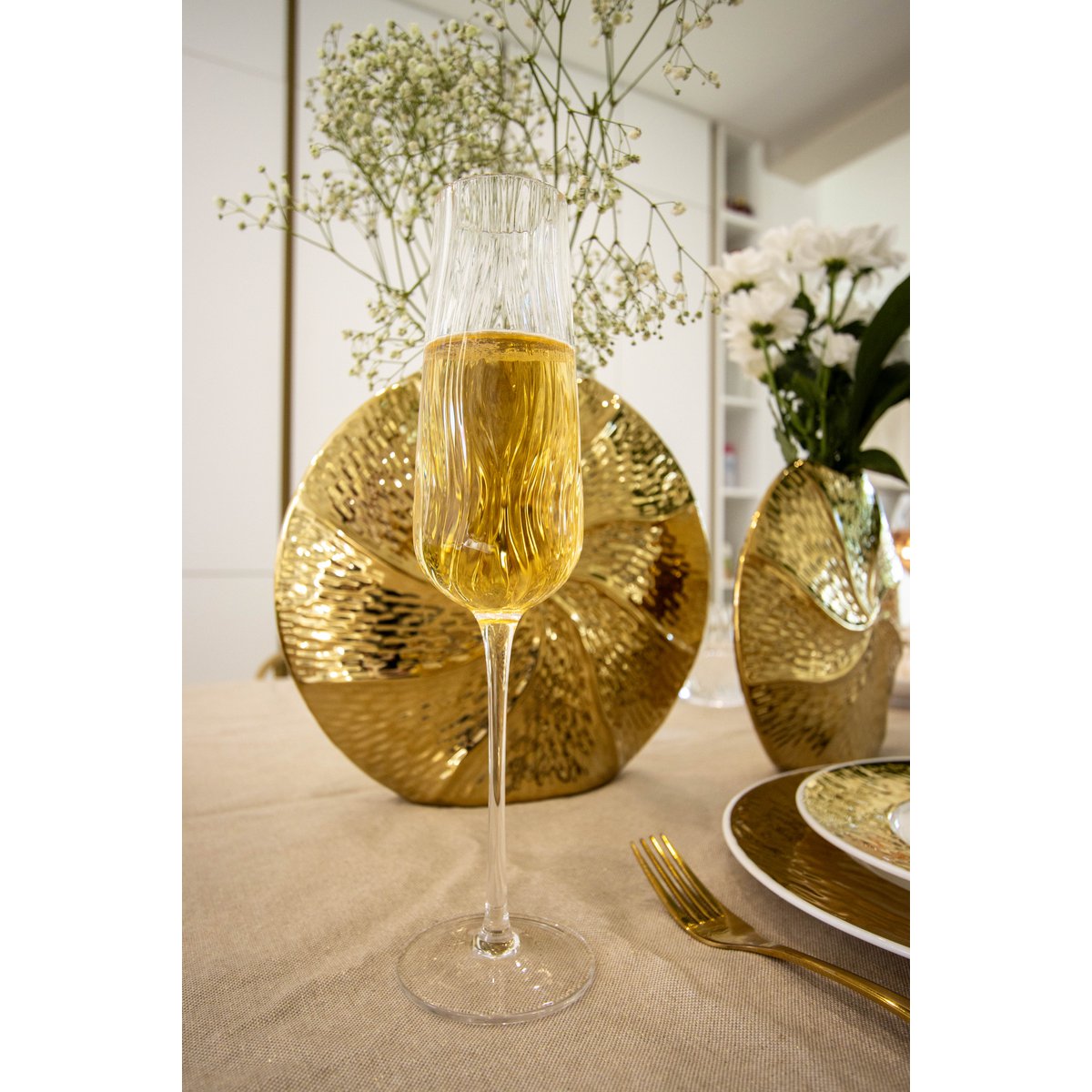 Champagne flutes - Waves - Set of 6