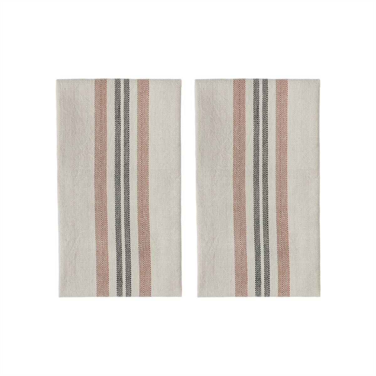 Striped tea towel - Set of 2 - Light Blue