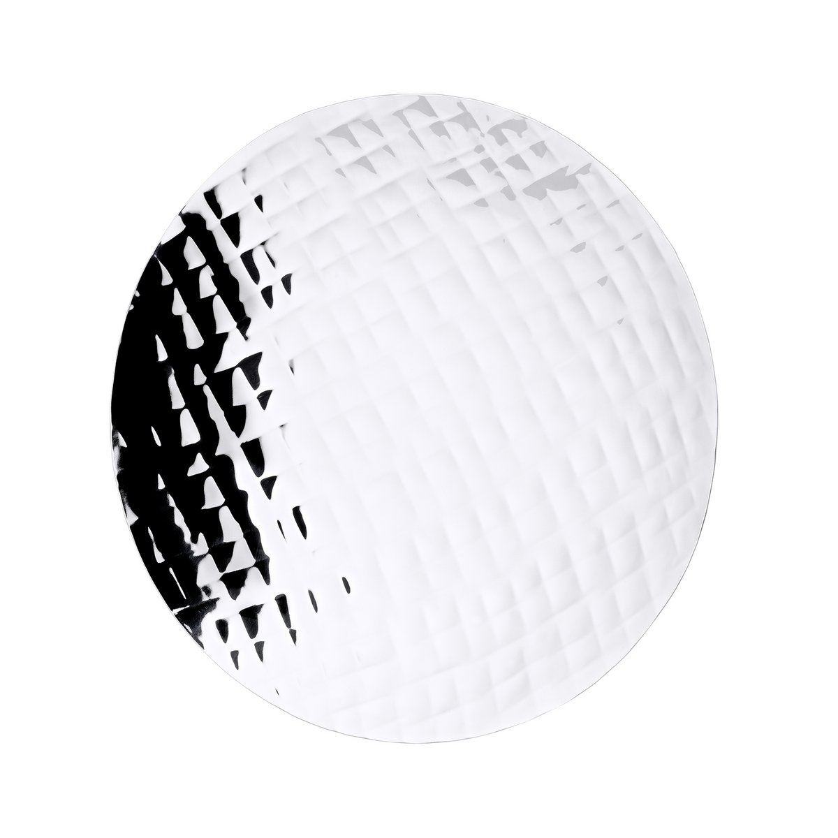stainless steel plate on a white background