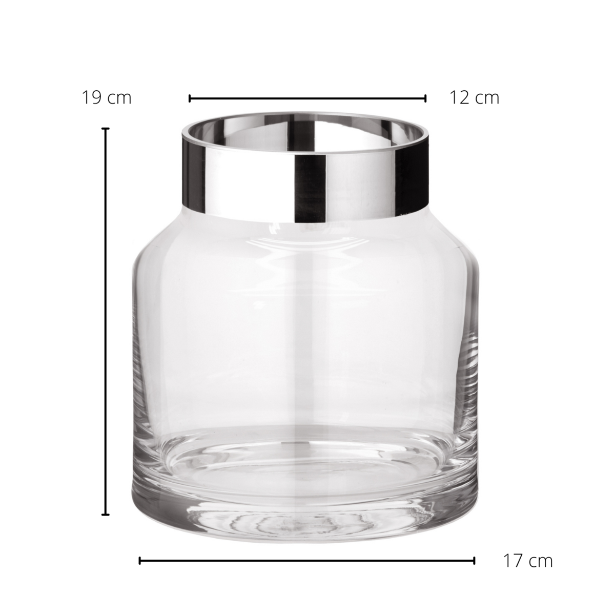 Glass and platinum vase