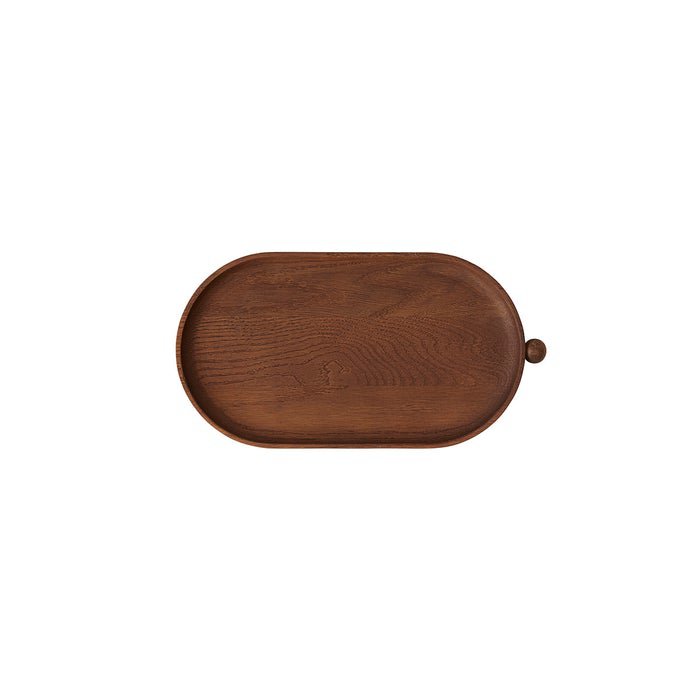 Oval wood tray - Dark