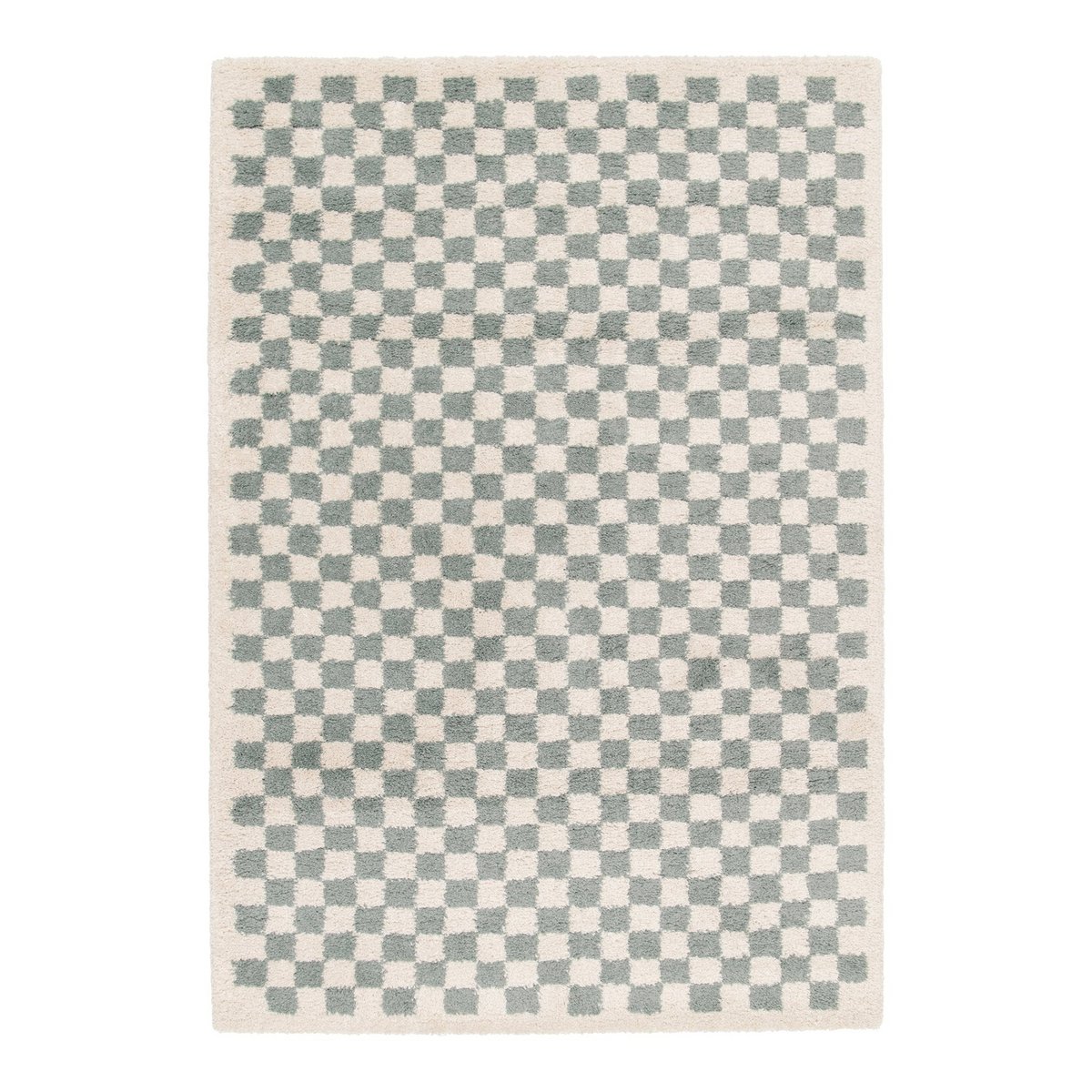 Soft and bulky chequered rug - Light Blue