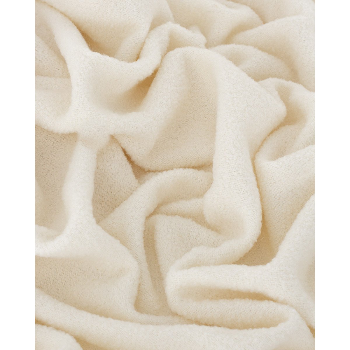 Wool bouclé throw PARIS - White