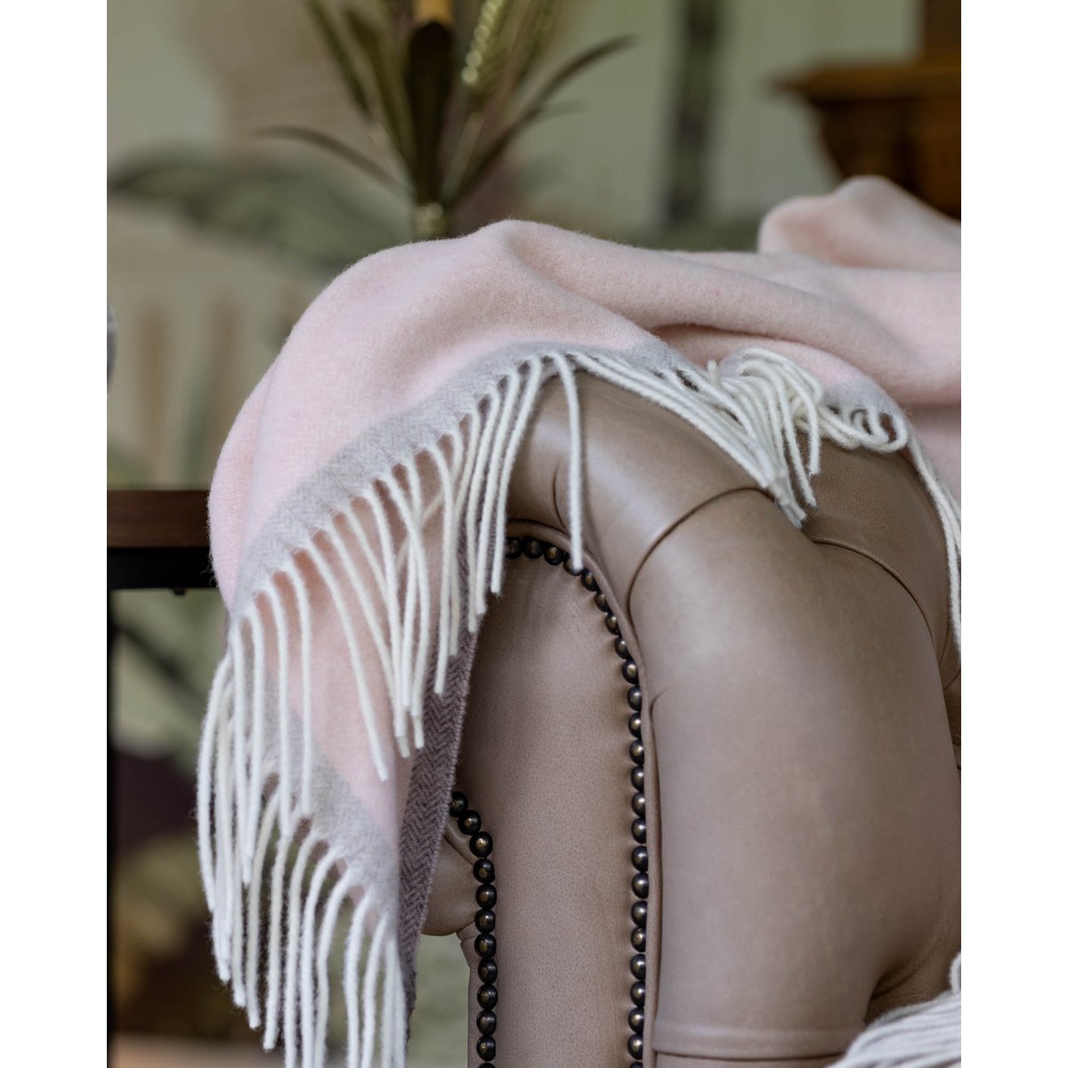 Merino/cashmere throw MILANO - Rose Pink