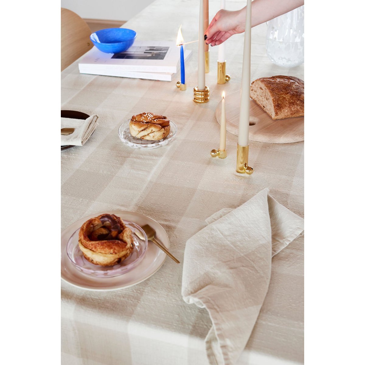 Chequered tablecloth - Butter yellow