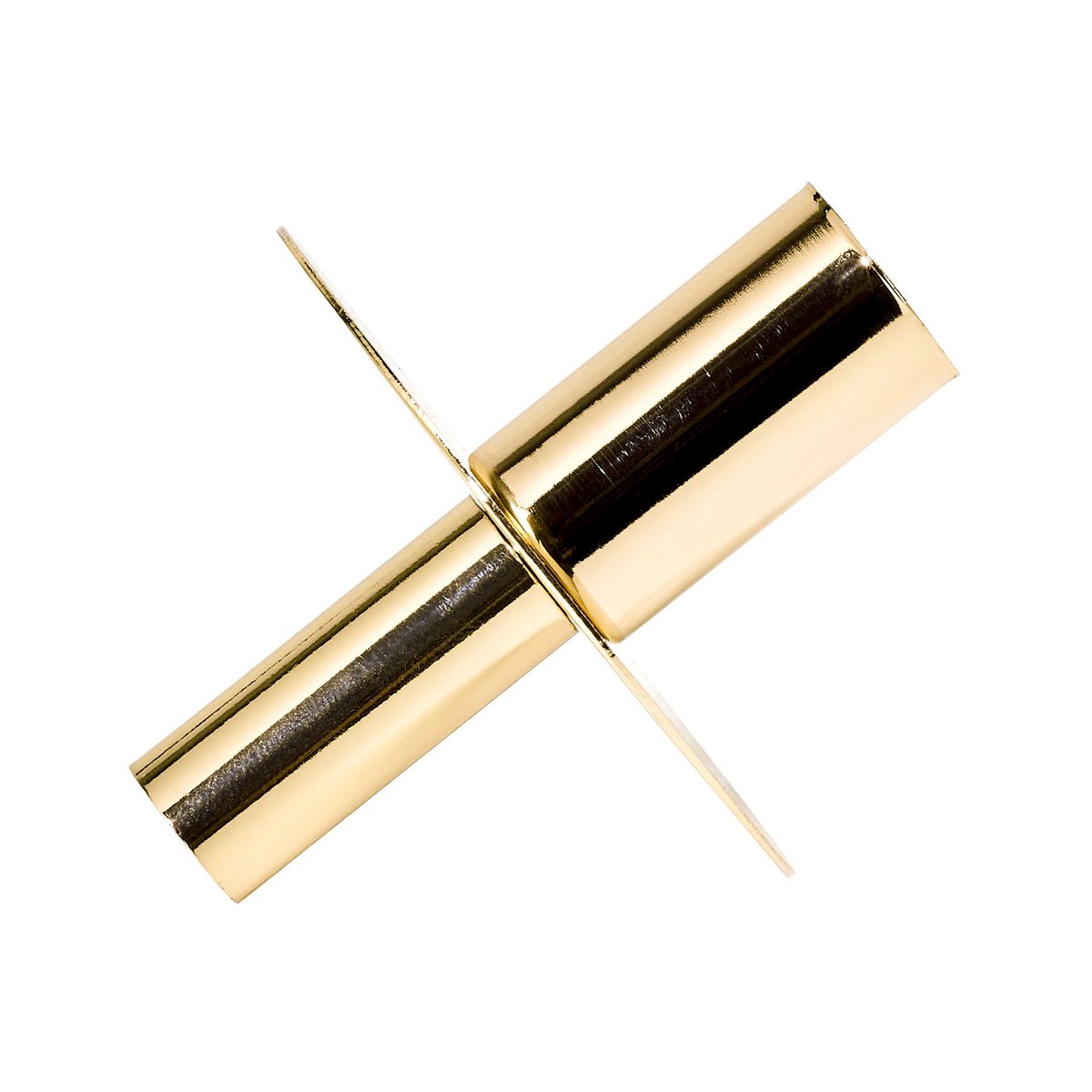 Gold candle holder on a white background