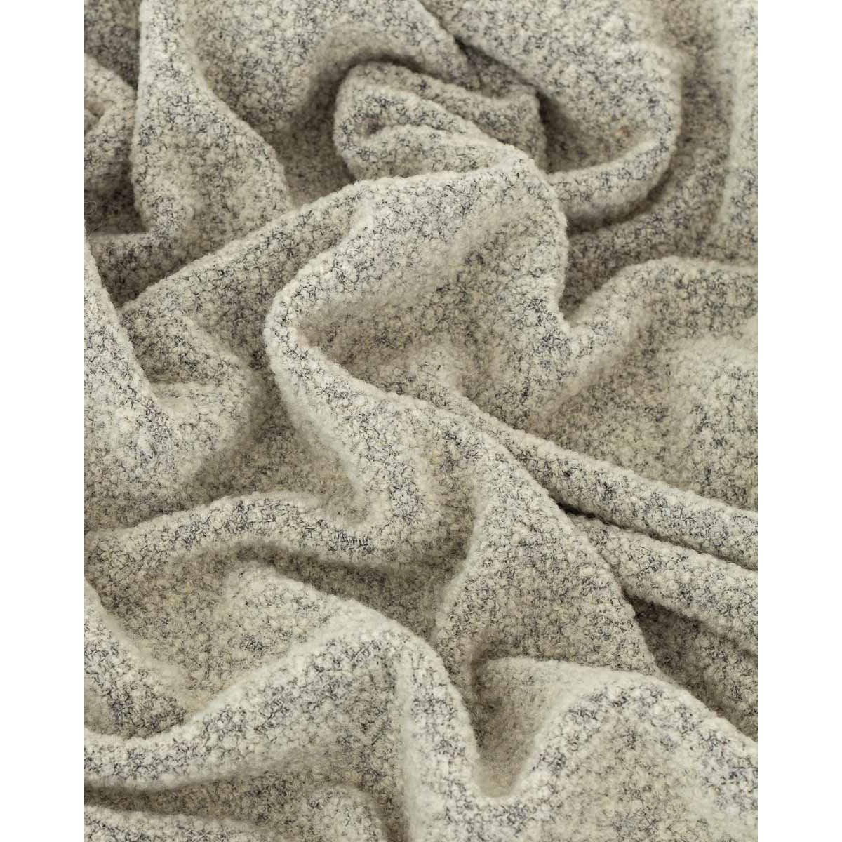 Wool bouclé throw PARIS - Ivory