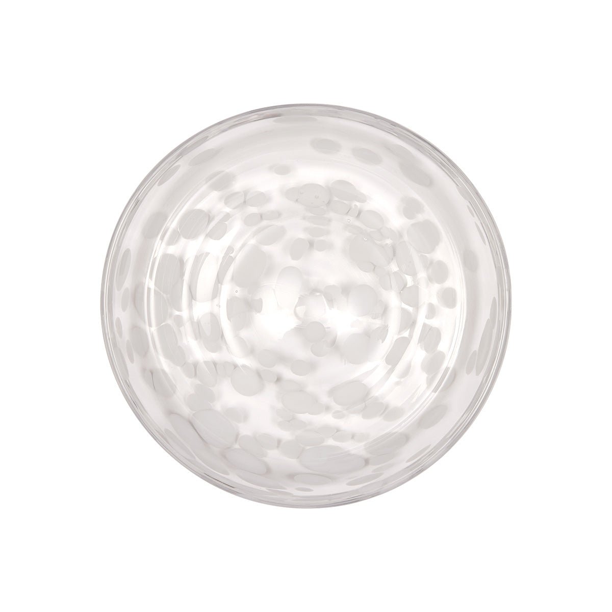 glass white dessert plate on a white background