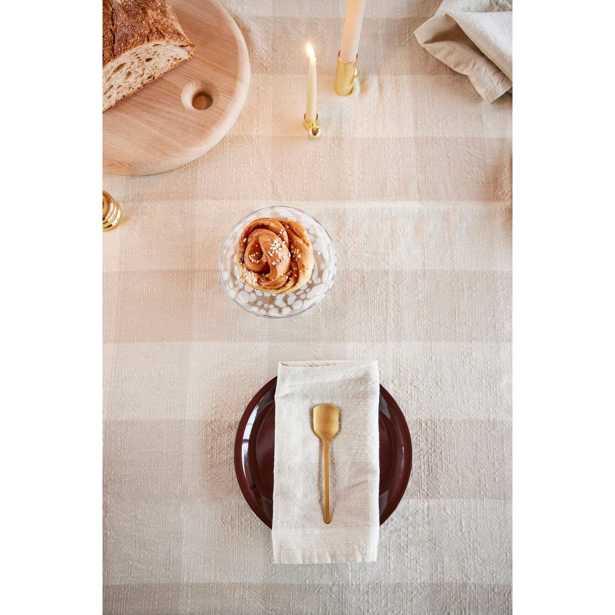 Chequered tablecloth - Butter yellow