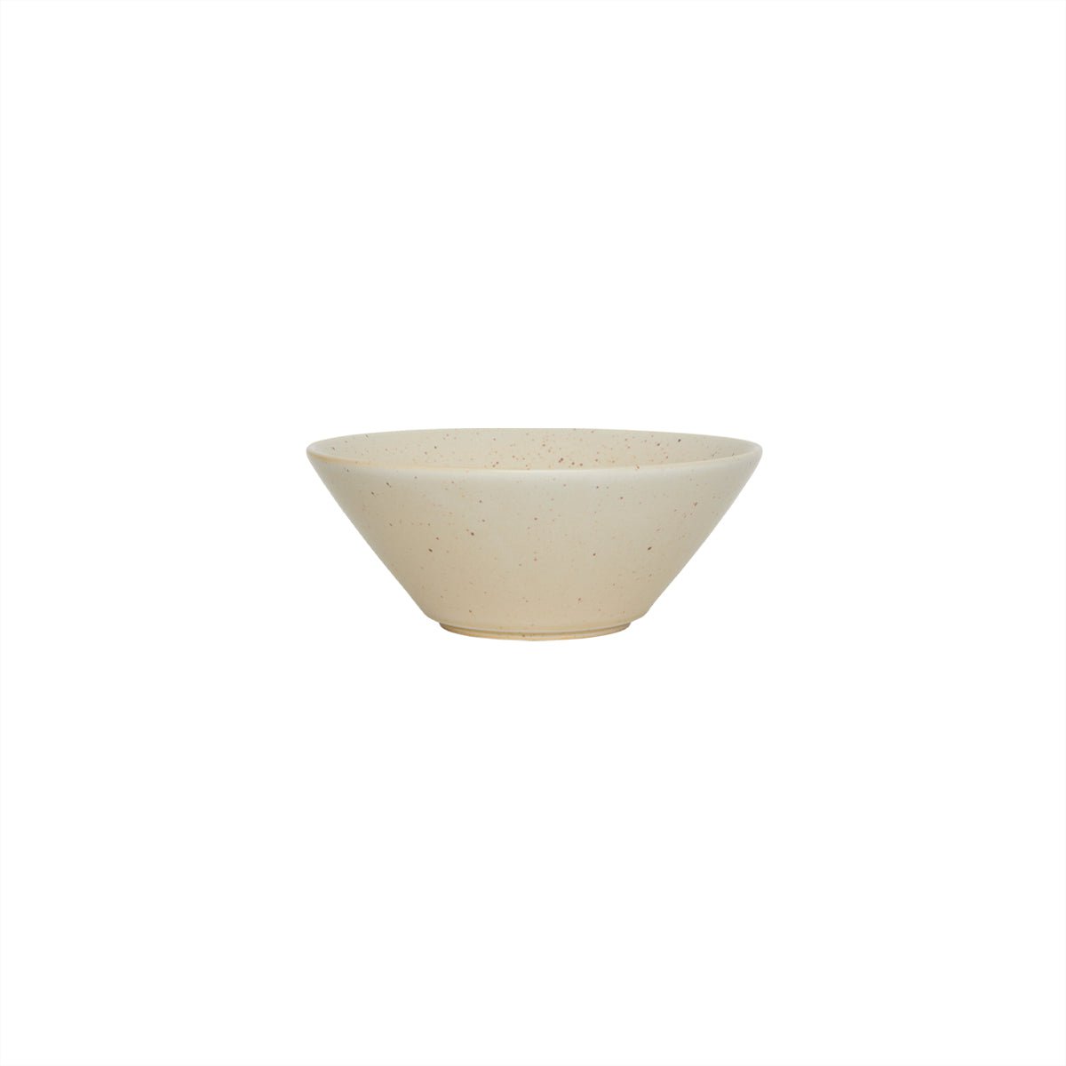 Beige ceramic bowl on a white background