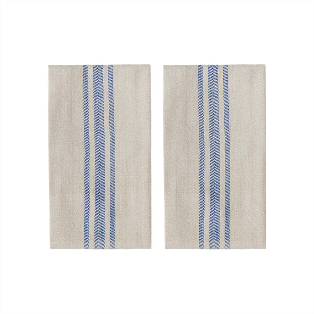 Striped tea towel - Set of 2 - Light Blue