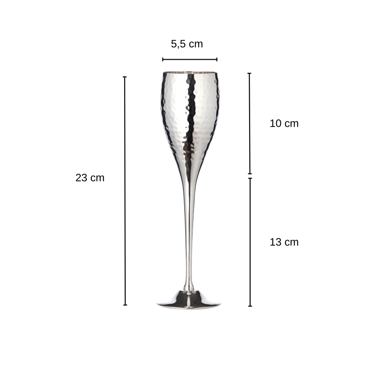 Hammered champagne flutes