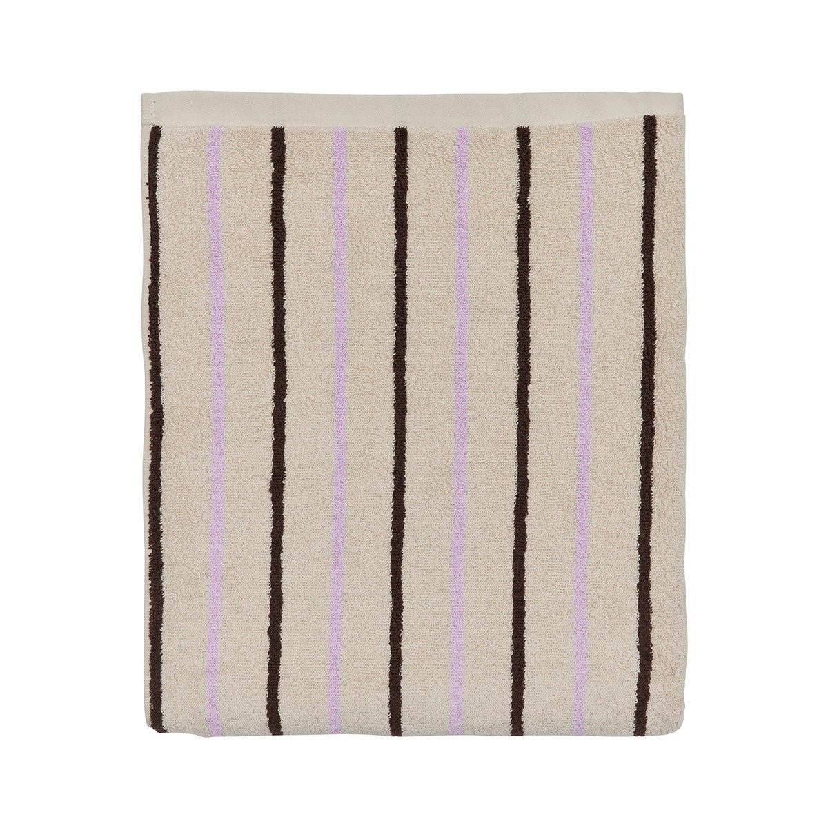Striped 100% organic cotton towel - Purple, Clay & Blue