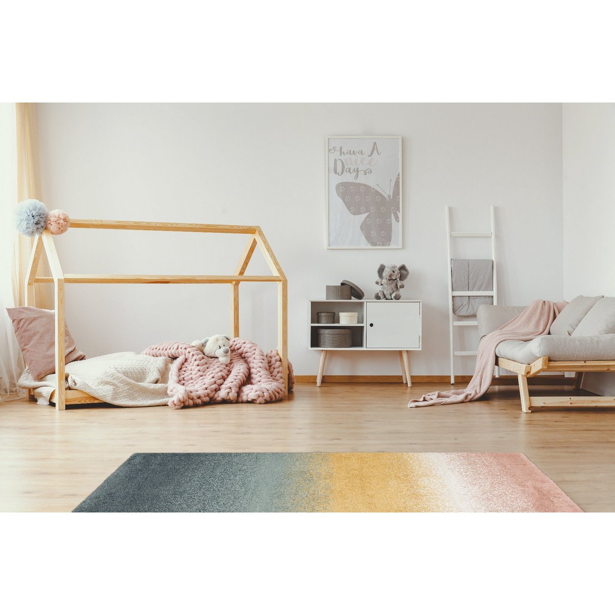 Soft high-pile rug ombré
