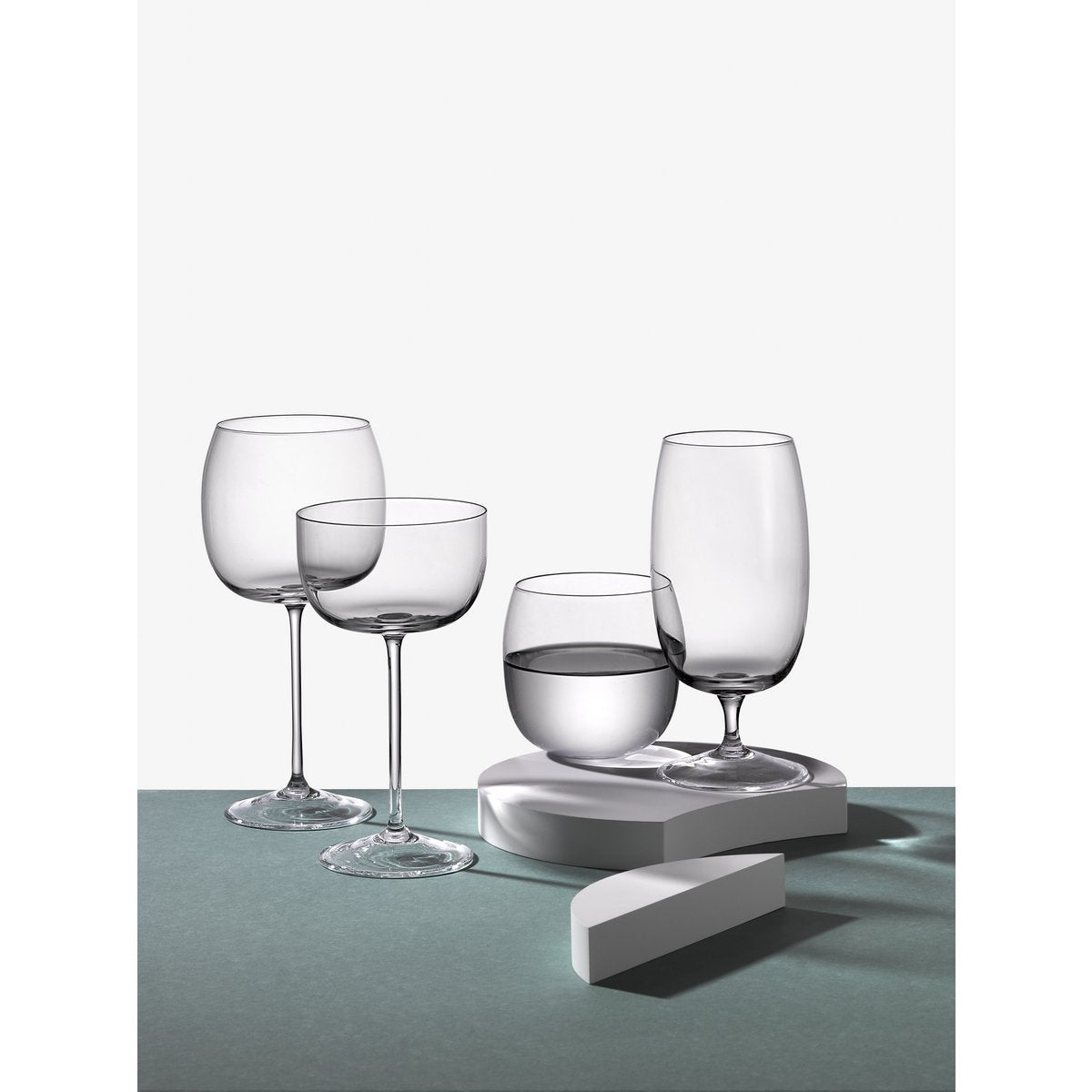 Set of wine glasses on a white background