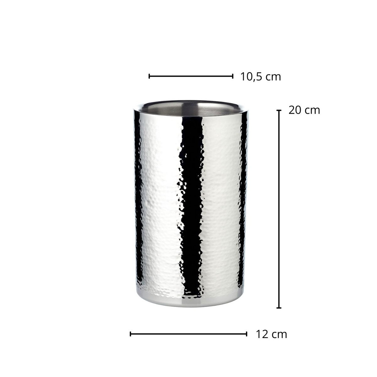 Bottle cooler hammered steel