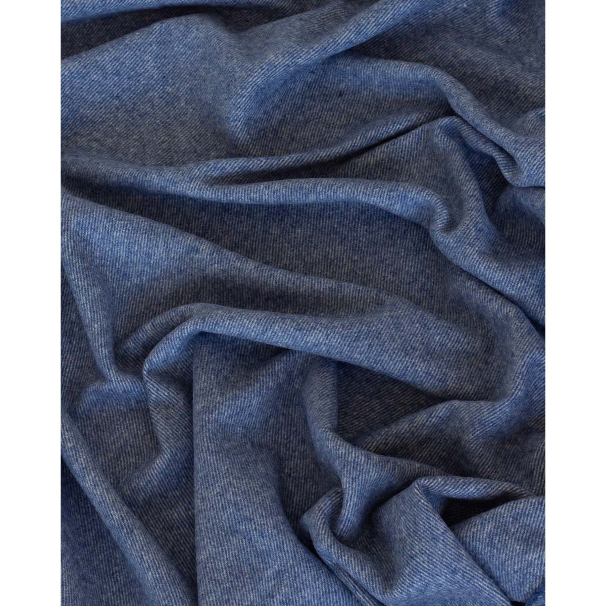Merino/cashmere throw TIBET - Blue