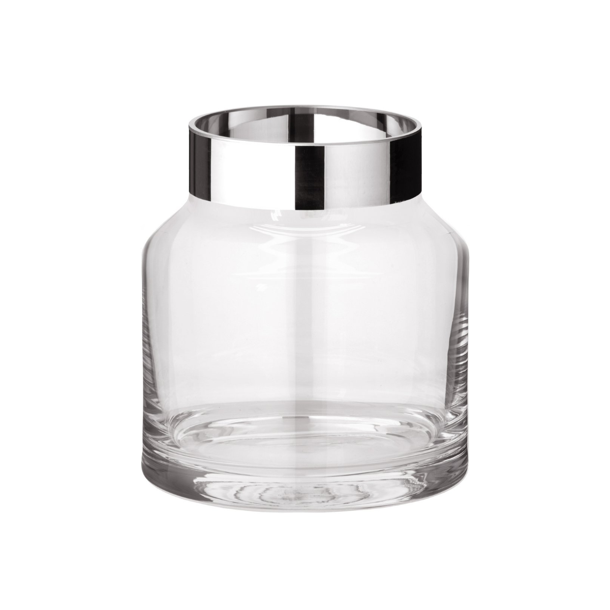Glass and platinum vase