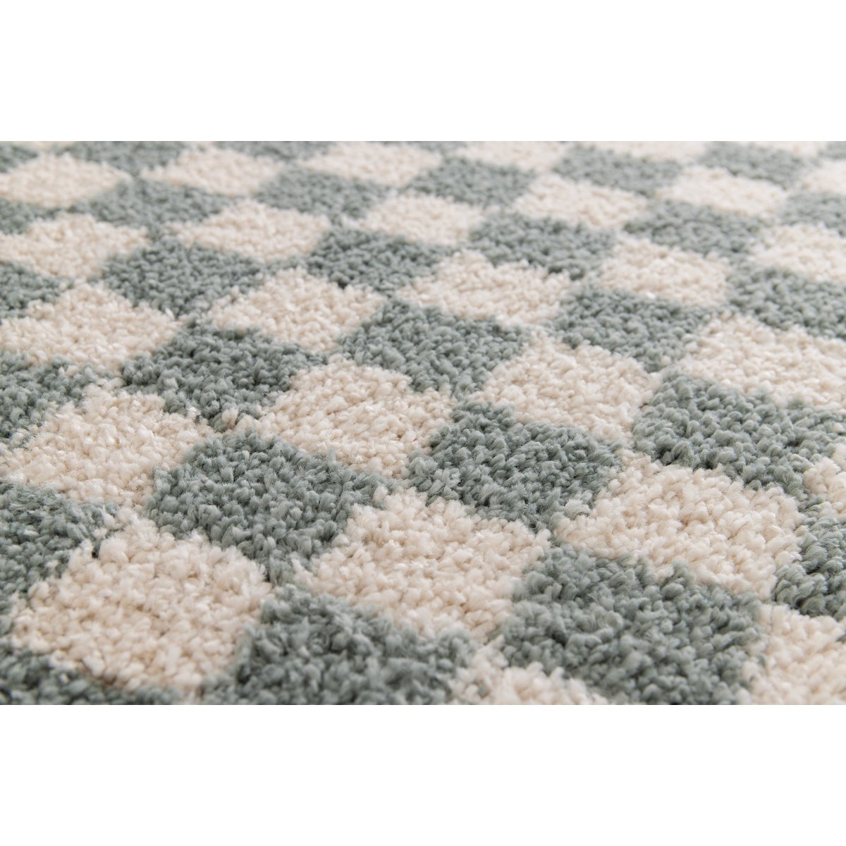 Soft and bulky chequered rug - Light Blue