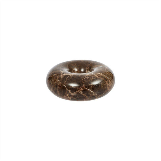 Marble candleholder - Small - Brown