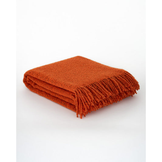 Wool bouclé throw PARIS - Burnt Orange