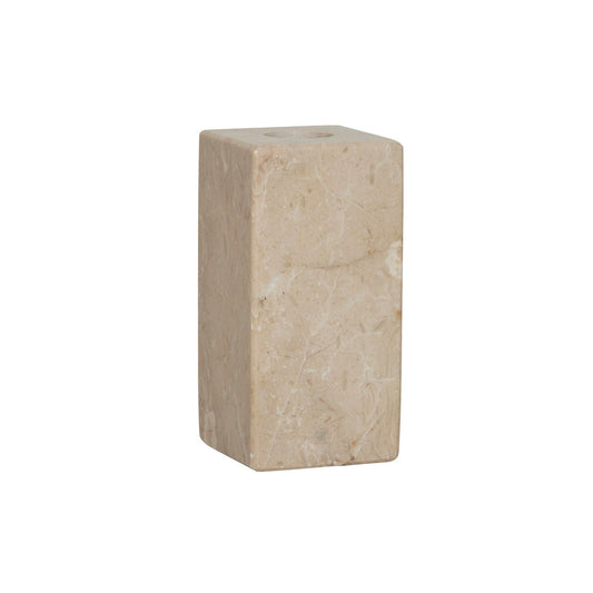 Beige stone candle holder on a white background