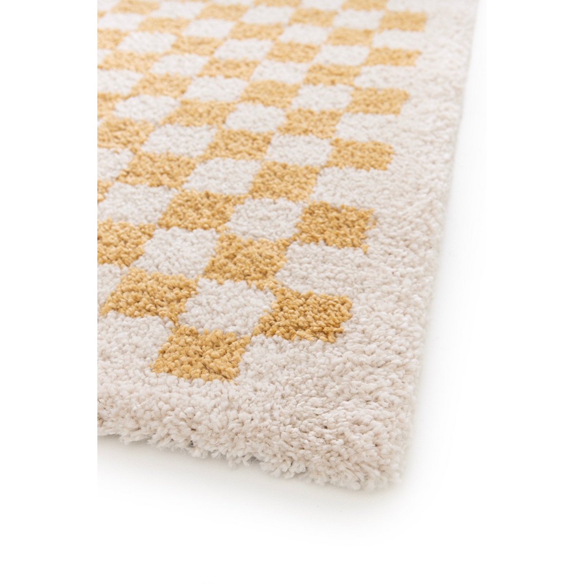Soft and bulky chequered rug - Pink