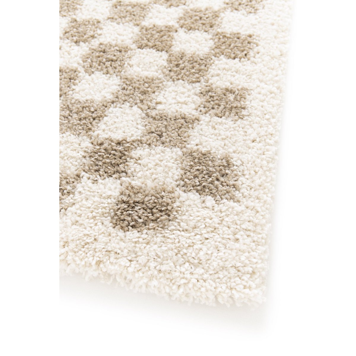 Soft and bulky chequered rug - Pink