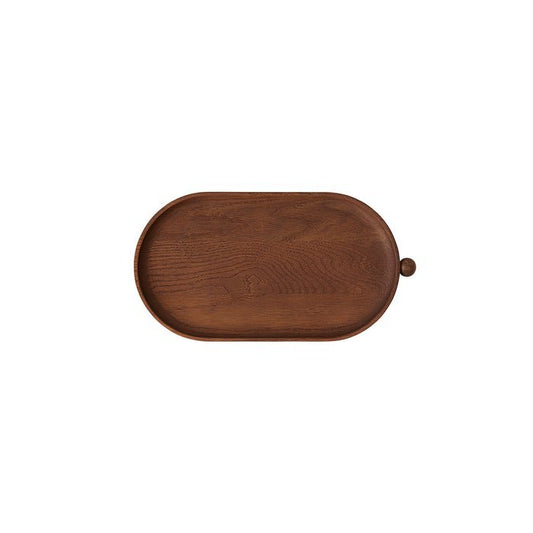 Oval wood tray - Dark