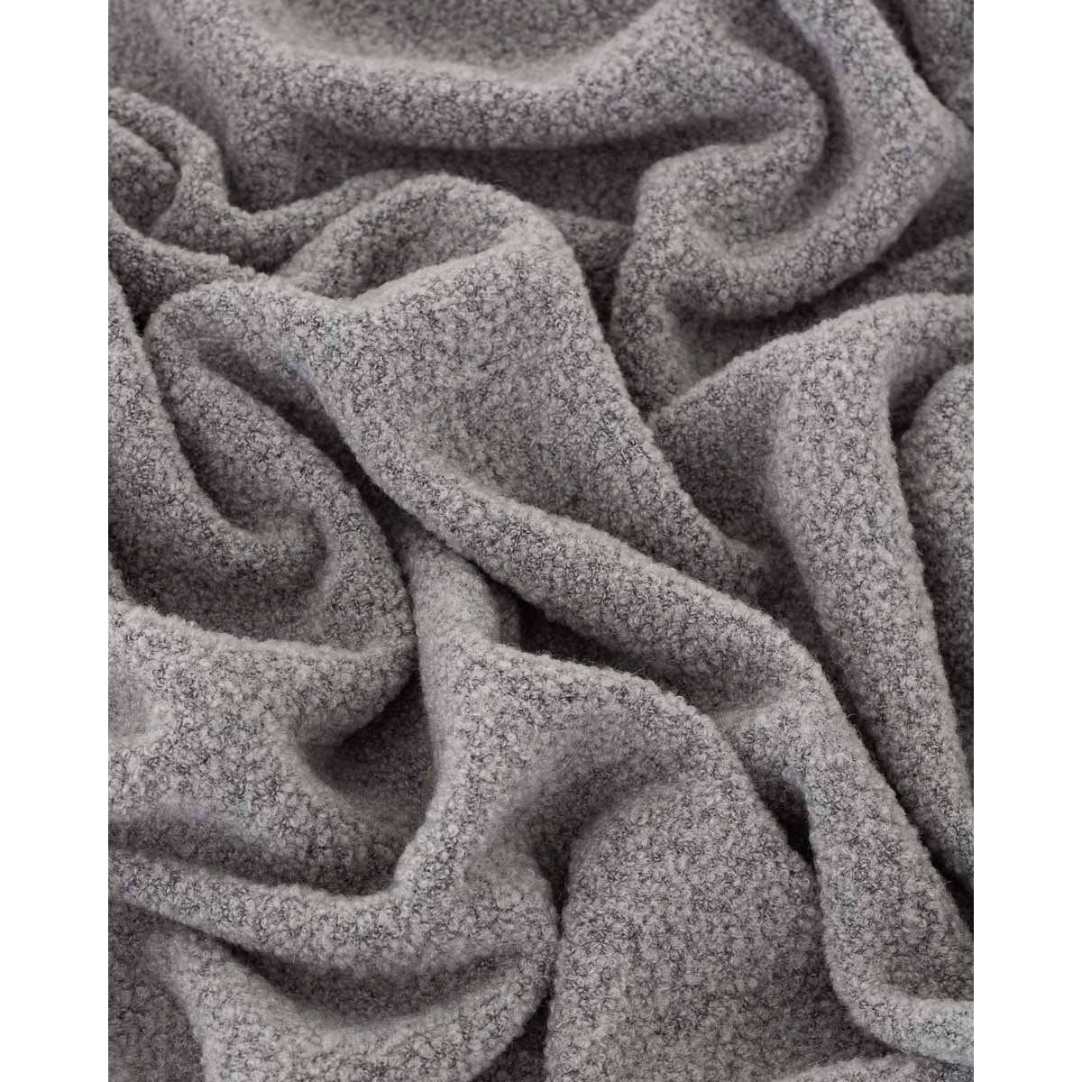 Wool bouclé throw PARIS - Grey