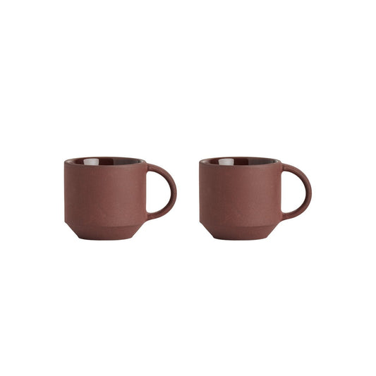 Ceramic espresso mug - Set of 2 - Terracotta