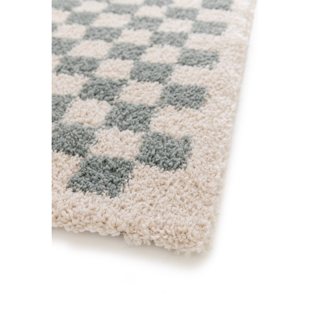 Soft and bulky chequered rug - Pink