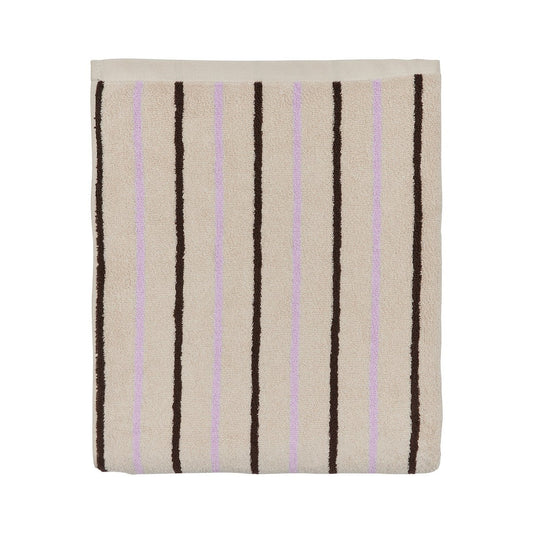 Striped 100% organic cotton towel