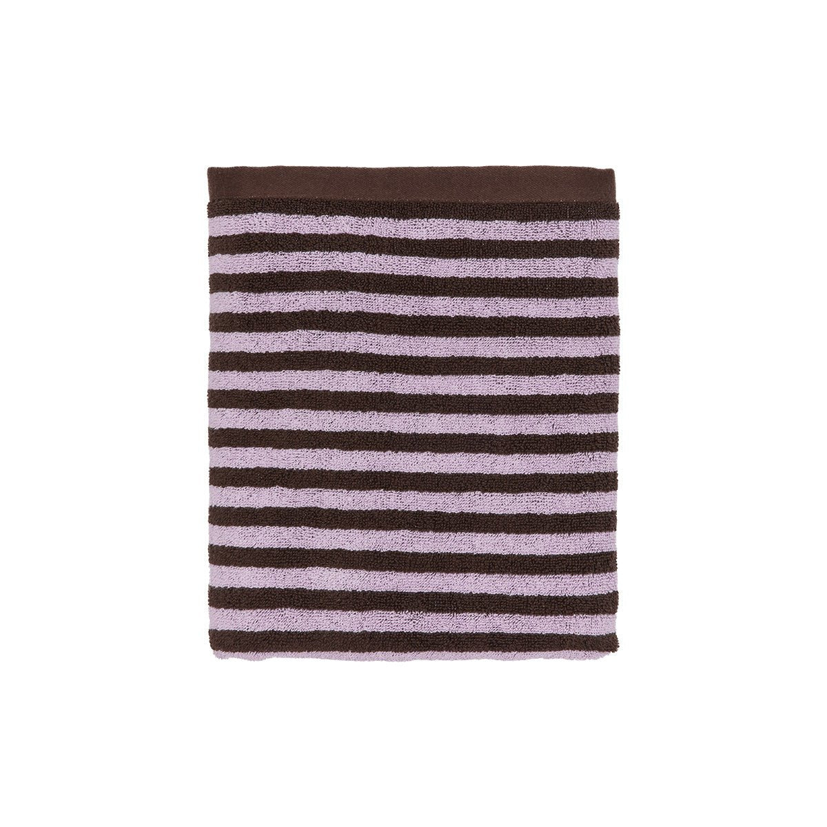 Striped 100% organic cotton towel - Pink & Brown