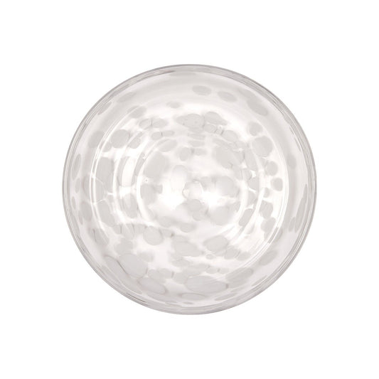glass white dessert plate on a white background