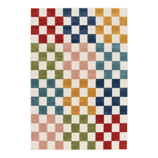 Multi colour tile rug