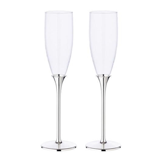 Stainless steel and champagne flutes - Set of 2