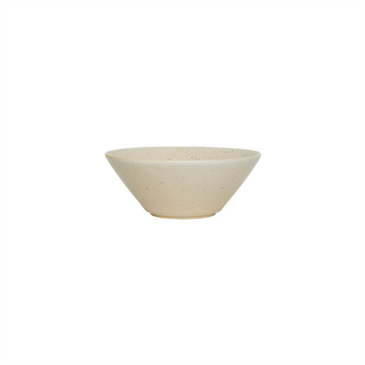 Beige ceramic bowl on a white background