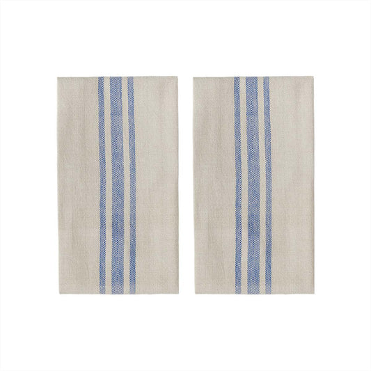 Striped tea towel - Set of 2 - Light Blue