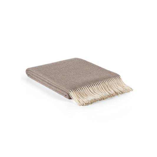 Merino/cashmere throw MILANO - Brown