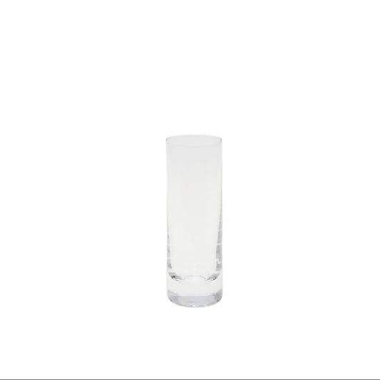 Clear glass vase on a white background