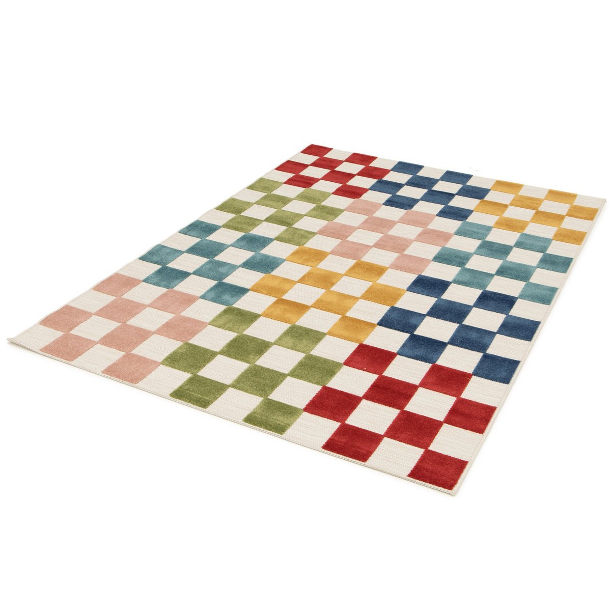 Multi colour tile rug
