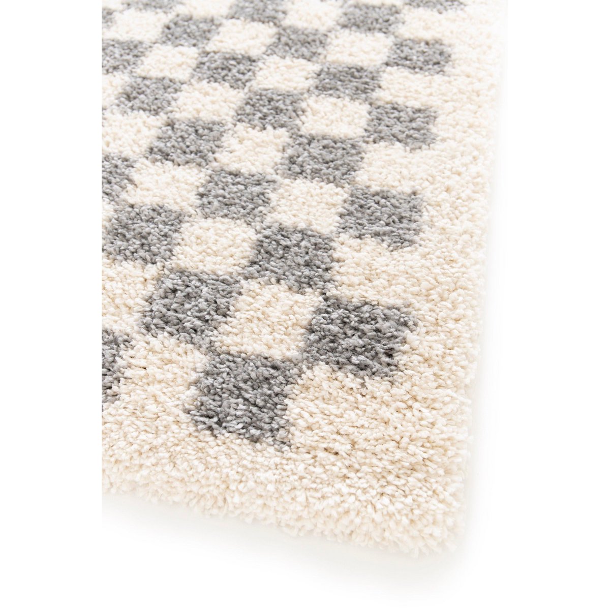 Soft and bulky chequered rug - Pink