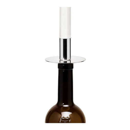 Bottle candle holder silver on a white background