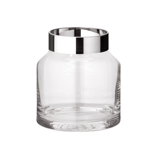 Glass and platinum vase