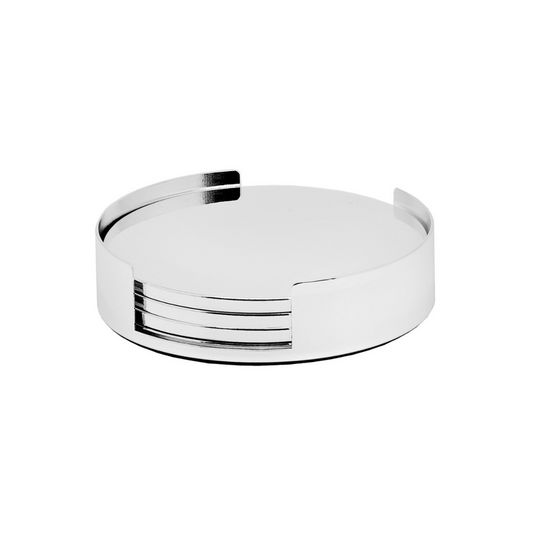 Silver plated coasters set of 4 on a white background