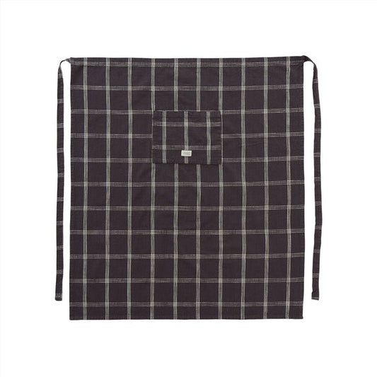Black and white checkered apron on a white background