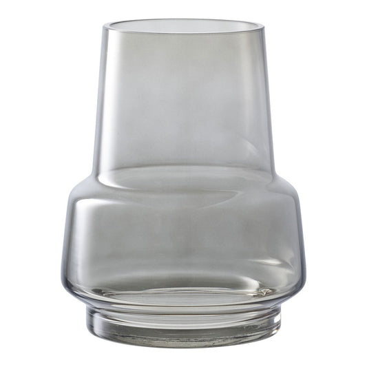 smoked grey glass vase on a white background